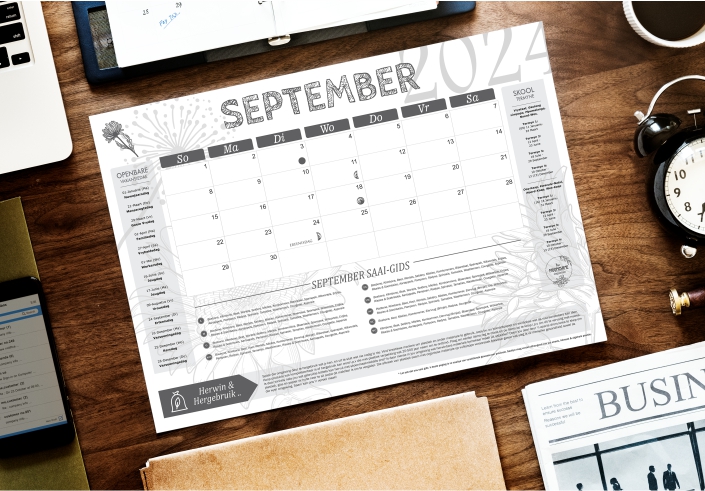 2024 Desk/Wall Calendar-Die Boheemse Tuinier (Afrikaans) - Image 3